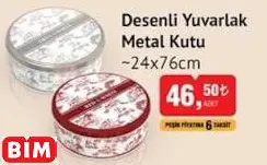 DESENLİ YUVARLAK METAL KUTU